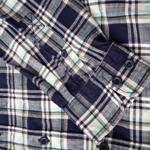 MOSSIMO SUPPLY CO. MEN'S BLUE PLAID LONG-SLEEVE BUTTON-DOWN SHIRT. SIZE S/P. - Picture 9 of 15